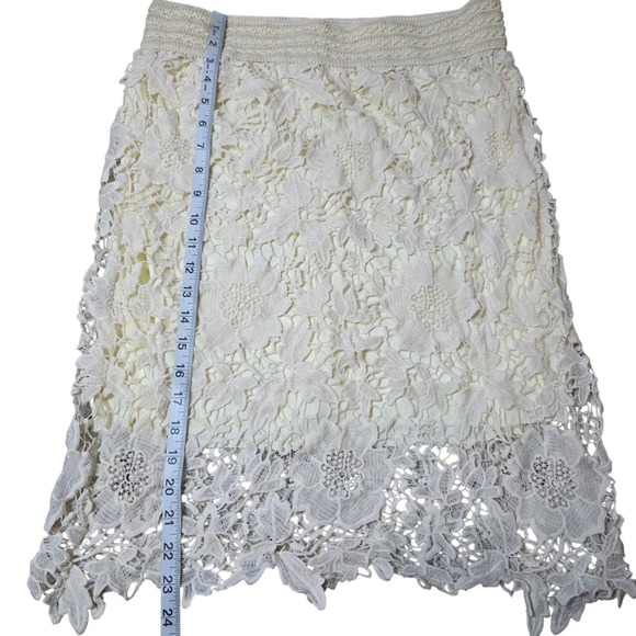 Nathalie B New York Skirt Cream Floral Lace Above Knee Party Elegant Size 1X NWT - Picture 4 of 5